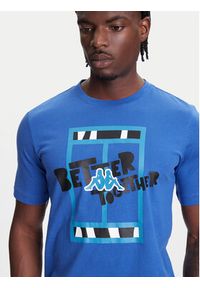 Kappa T-Shirt 351U8JW 741 Niebieski Regular Fit. Kolor: niebieski. Materiał: bawełna