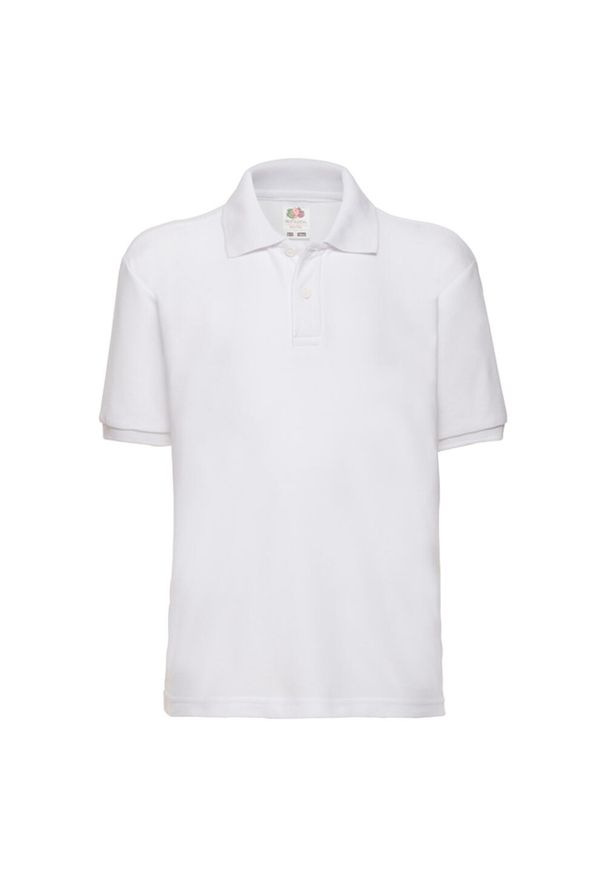 FRUIT OF THE LOOM - Koszulka Polo Dla Dzieci 65/35. Typ kołnierza: polo. Kolor: biały