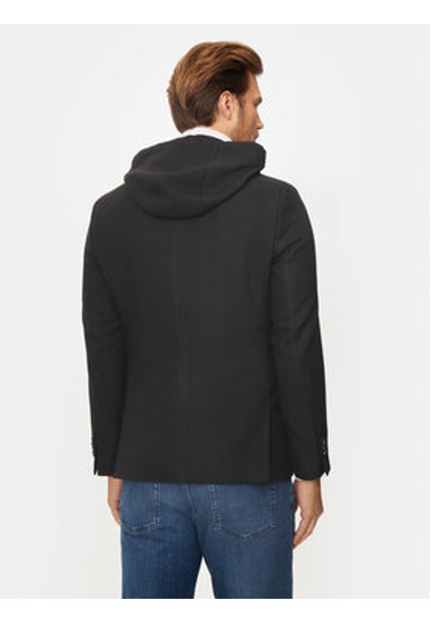 Karl Lagerfeld - KARL LAGERFELD Marynarka 155384 544016 Czarny Regular Fit. Typ kołnierza: dekolt w karo. Kolor: czarny. Materiał: poliester