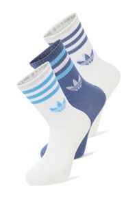 adidas Originals Skarpety w 3-paku Kobiety biały|niebieski jednolity, S. Kolor: niebieski, wielokolorowy, biały. Materiał: materiał. Wzór: jednolity #1