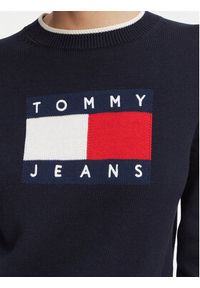 Tommy Jeans Sweter Intarsia Flag Badge DW0DW22316 Granatowy Relaxed Fit. Kolor: niebieski. Materiał: bawełna #4