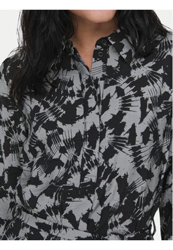 JDY Sukienka koszulowa Line 15331467 Szary Regular Fit. Kolor: szary. Materiał: wiskoza. Typ sukienki: koszulowe