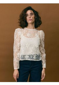 Reserved - Koronkowa bluzka - złamana biel. Materiał: koronka #1
