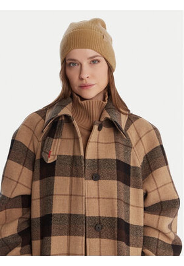 Calvin Klein Czapka Emblem LV04D8013G Beżowy. Kolor: beżowy. Materiał: kaszmir