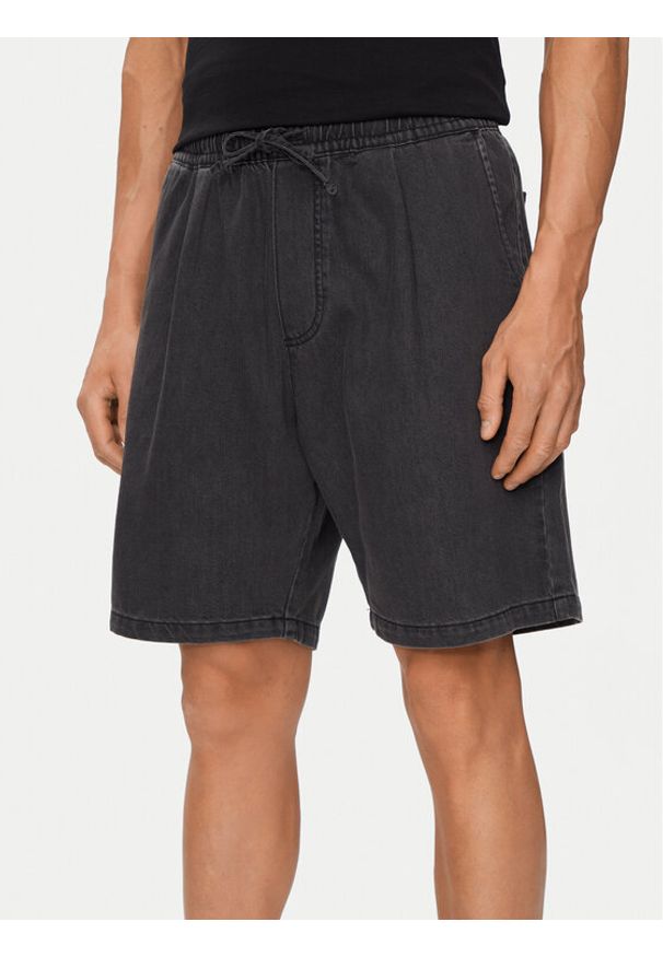 Jack & Jones - Jack&Jones Szorty materiałowe Tony 12250090 Czarny Loose Fit. Kolor: czarny. Materiał: bawełna