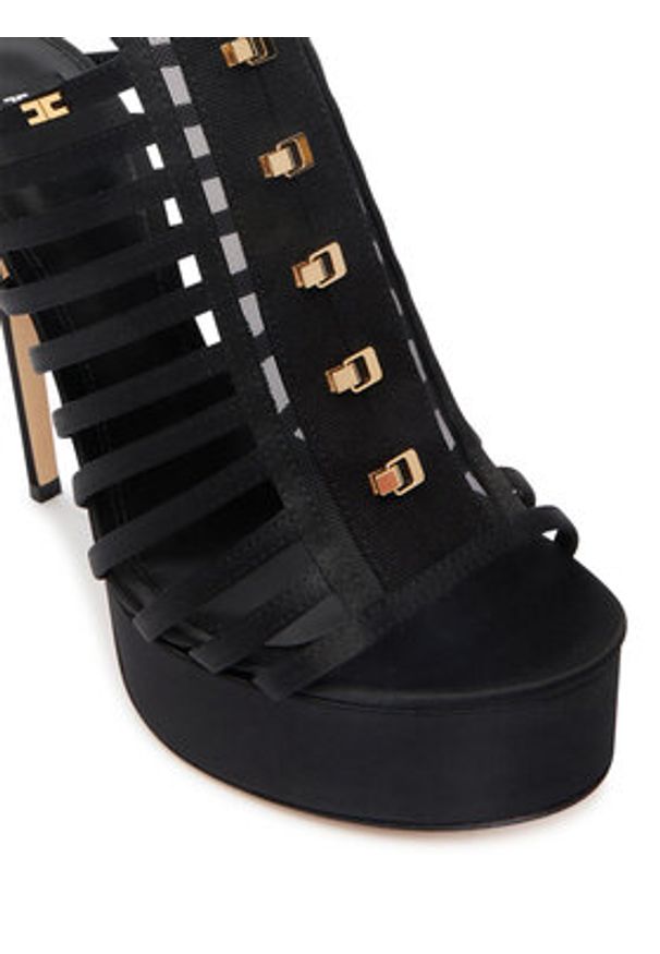 Elisabetta Franchi Sandały SA-92L-62E2-V790 Czarny. Kolor: czarny. Materiał: materiał