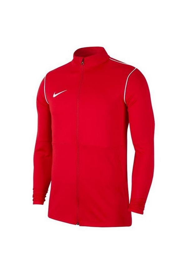 Nike - Męska Kurtka Dresowa Dry Park 20. Kolor: czerwony. Materiał: dresówka. Sport: turystyka piesza