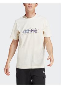 Adidas - adidas T-Shirt Illustrated Linear IM8310 Écru Regular Fit. Materiał: bawełna #7