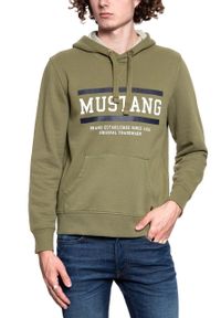 Mustang - MUSTANG BLUZA Bennet H Logo BURNT OLIVE 1008008 6358. Typ kołnierza: kaptur