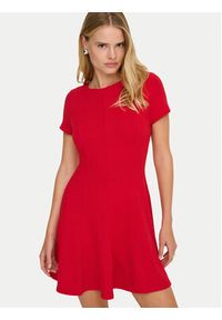 only - ONLY Sukienka codzienna Kenya 15370506 Czerwony Regular Fit. Okazja: na co dzień. Kolor: czerwony. Materiał: wiskoza. Typ sukienki: proste. Styl: casual #4