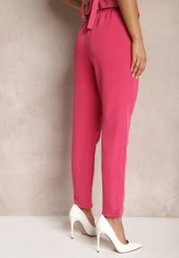 Renee - Ciemnoróżowe Spodnie Cygaretki Zalko. Okazja: na co dzień. Kolor: różowy. Styl: klasyczny, elegancki, casual #4