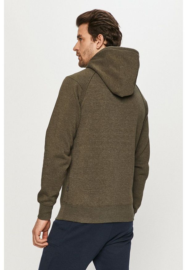 Jack & Jones Bluza męska z kapturem gładka. Okazja: na co dzień. Typ kołnierza: kaptur. Kolor: zielony. Materiał: dzianina. Długość rękawa: raglanowy rękaw. Wzór: gładki. Styl: casual