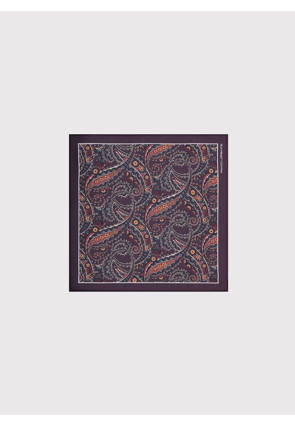 Pako Lorente - PAKO LORENTE - Fioletowa poszetka męska paisley. Kolor: fioletowy. Materiał: poliester. Wzór: paisley