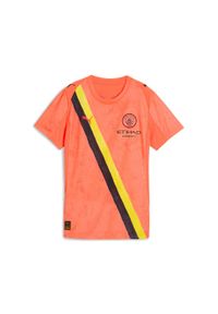 Puma - Damska koszulka KIDSUPER × MANCHESTER CITY PUMA Neon Sun Black Orange. Kolor: czarny, pomarańczowy, wielokolorowy, żółty