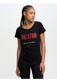 Big-Star - Koszulka damska o klasycznym kroju czarna Brunona 906. Kolor: czarny. Materiał: jeans, bawełna. Wzór: aplikacja, nadruk. Styl: klasyczny #3