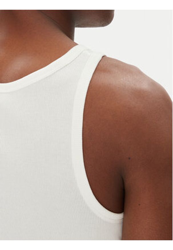 Tommy Jeans Tank top Classic Flag DM0DM21927 Biały Slim Fit. Kolor: biały. Materiał: bawełna