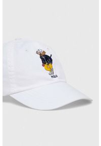 Polo Ralph Lauren czapka z daszkiem bawełniana kolor biały z aplikacją. Kolor: biały. Materiał: bawełna. Wzór: aplikacja #2