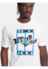 Kappa T-Shirt 351U8JW 001 Biały Regular Fit. Kolor: biały. Materiał: bawełna