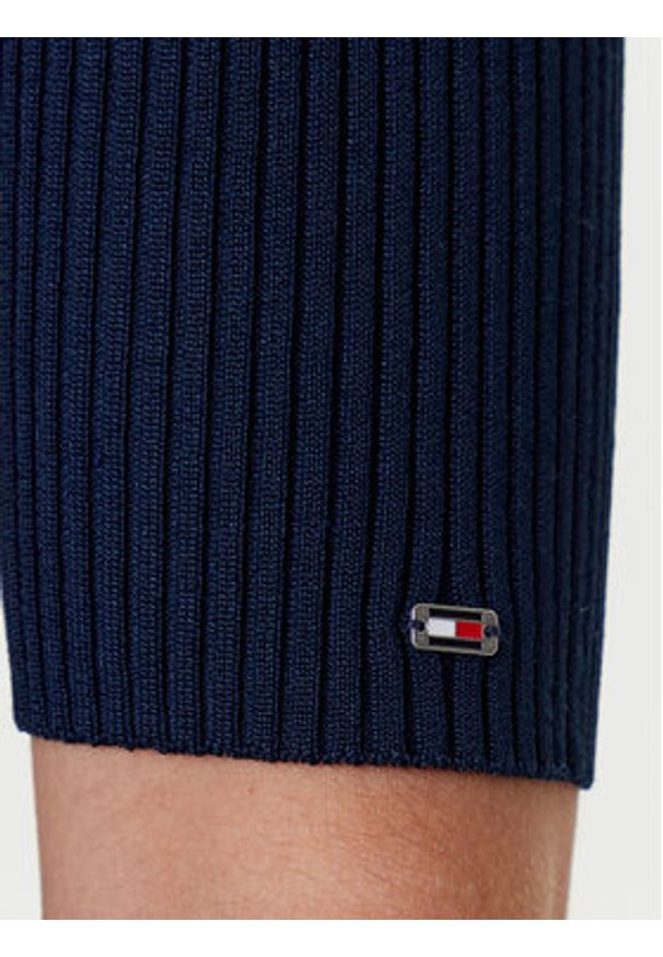 TOMMY HILFIGER - Tommy Hilfiger Sukienka dzianinowa WW0WW47216 Granatowy Slim Fit. Kolor: niebieski. Materiał: syntetyk