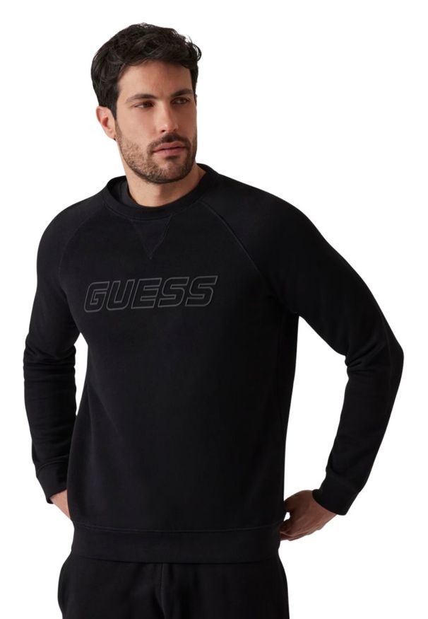 Guess - GUESS Czarna męska bluza New Aldwin. Kolor: czarny