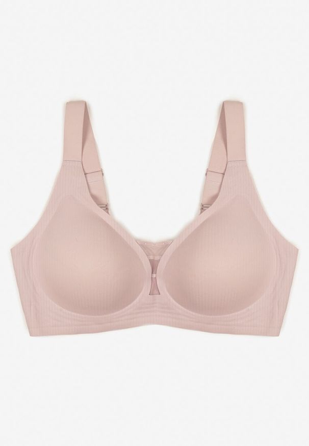 Born2be - Jasnofioletowy Biustonosz z Prążkowanego Materiału Ezimere. Kolor: fioletowy. Materiał: materiał, prążkowany. Rodzaj stanika: wyciągane miseczki. Wzór: gładki