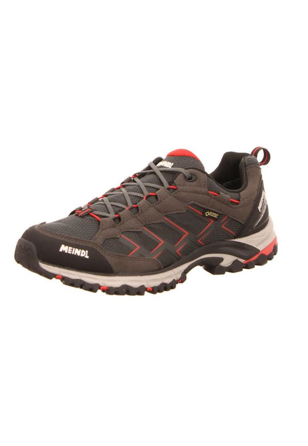 MEINDL - Buty trekkingowe męskie Meindl Caribe Gtx. Okazja: na co dzień. Zapięcie: sznurówki. Kolor: czerwony, szary, wielokolorowy. Materiał: materiał. Szerokość cholewki: normalna. Technologia: Gore-Tex
