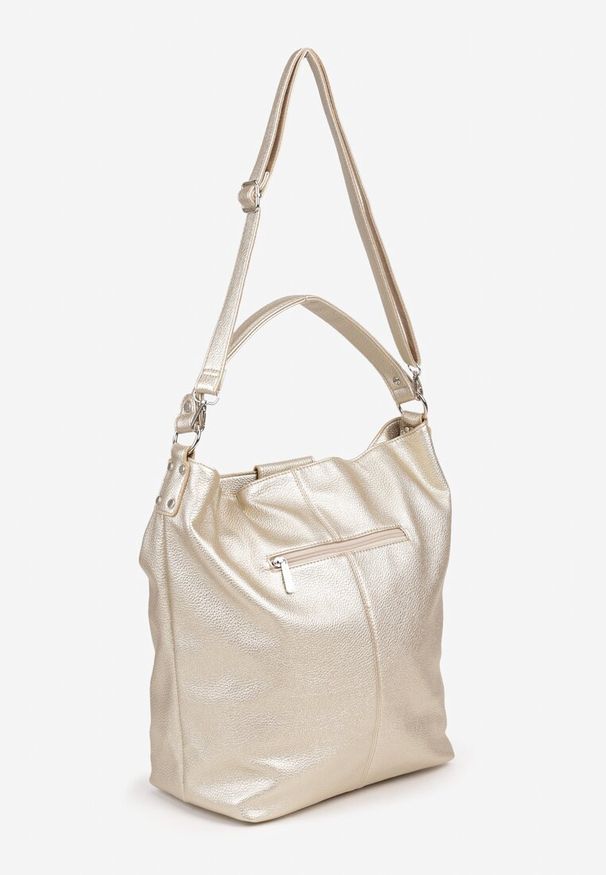 Renee - Złota Torebka Hobo z Regulowanym Paskiem Crossbody Tenovesa. Kolor: złoty. Styl: biznesowy, klasyczny