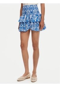 only - ONLY Spódnica mini Nadja 15351182 Niebieski Regular Fit. Kolor: niebieski. Materiał: bawełna