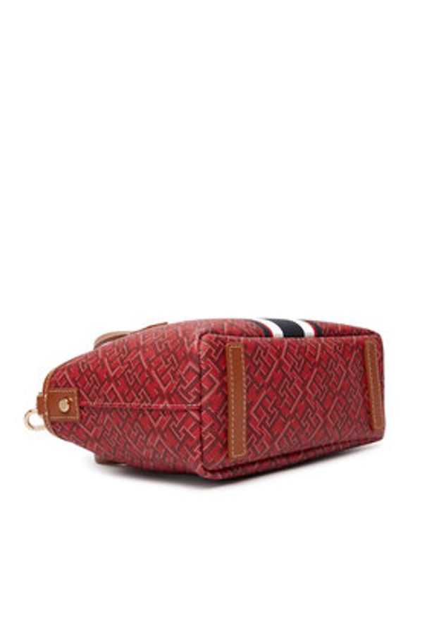 TOMMY HILFIGER - Tommy Hilfiger Torebka Th Monoplay Mini Tote Stripe Le AW0AW18389 Czerwony. Kolor: czerwony. Materiał: skórzane