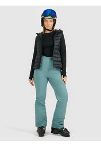 4f - 4F Spodnie narciarskie z szelkami membrana Dermizax 20000 damskie - oliwkowe XXL. Kolor: oliwkowy, wielokolorowy, brązowy. Materiał: materiał. Technologia: Dermizax. Sezon: zima. Sport: narciarstwo #1