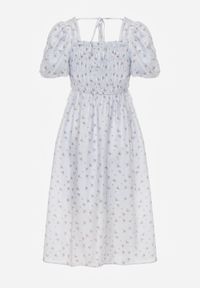 Renee - Niebieska Rozkloszowana Sukienka z Tencelu w Stylu Baby Doll w Kwiatowy Print Harele. Okazja: na co dzień. Kolor: niebieski. Wzór: nadruk, kwiaty. Typ sukienki: rozkloszowane. Materiał: poliester. Długość rękawa: krótki rękaw. Sezon: lato. Styl: casual. Długość: mini #7