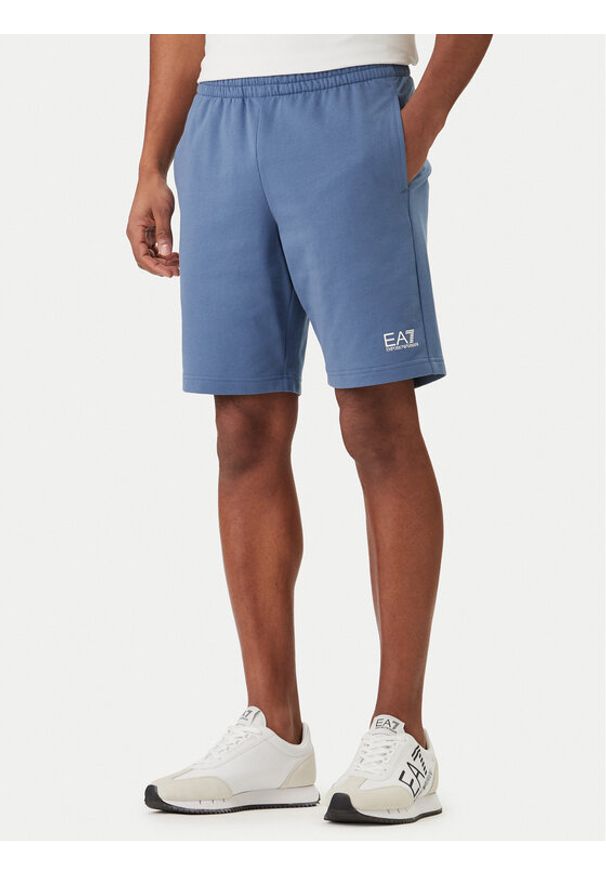 EA7 Emporio Armani Szorty sportowe 8NPS65 PJVRZ UB064 Niebieski Regular Fit. Kolor: niebieski. Materiał: bawełna. Styl: sportowy
