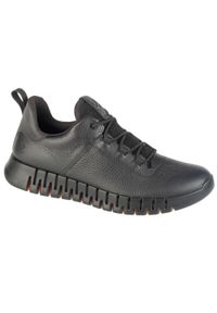 ecco - Buty sportowe Sneakersy męskie, Gruuv M Lea GTX. Zapięcie: sznurówki. Kolor: czarny. Materiał: skóra, materiał. Szerokość cholewki: normalna. Sport: turystyka piesza