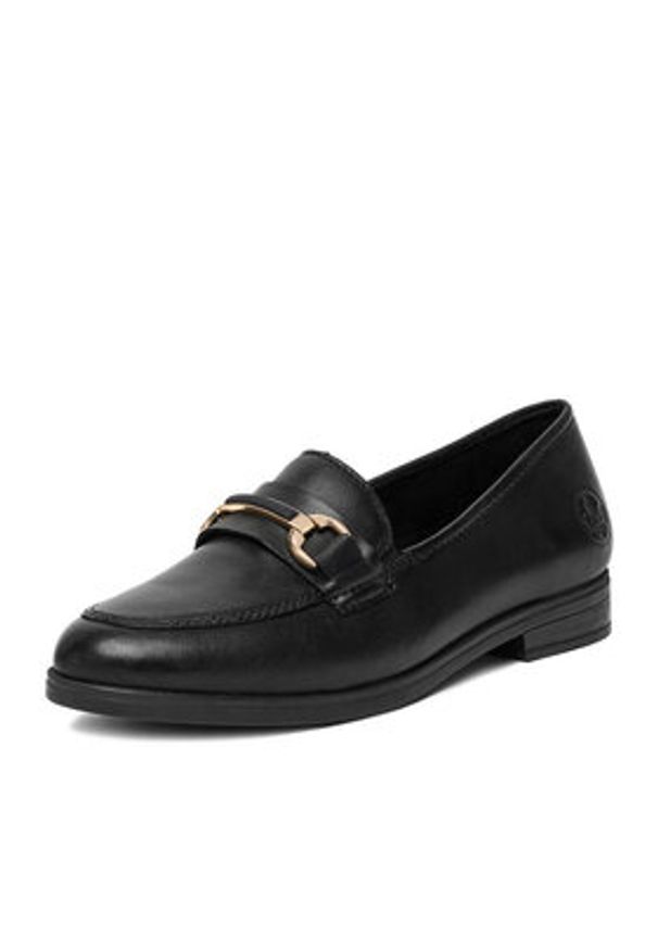 Rieker Loafersy 46262-01 Czarny. Kolor: czarny. Materiał: skóra