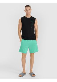 4f - 4F Tank top regular męski - czarny L. Kolor: czarny. Materiał: jersey, dzianina, bawełna. Długość rękawa: bez rękawów. Wzór: napisy, nadruk, ze splotem, gładki #2