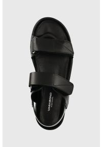 vagabond - Vagabond sandały skórzane ERIN damskie kolor czarny. Zapięcie: rzepy. Kolor: czarny. Materiał: skóra. Wzór: gładki