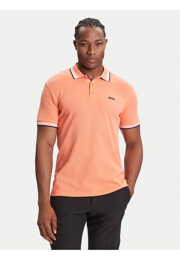 BOSS - Boss Polo Paddy 50469055 Pomarańczowy Regular Fit. Typ kołnierza: polo. Kolor: pomarańczowy. Materiał: bawełna