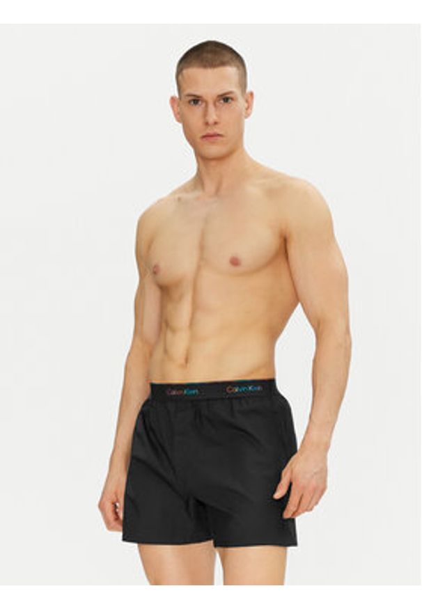 Calvin Klein Underwear Szorty piżamowe LV00NM2879 Czarny Regular Fit. Kolor: czarny. Materiał: bawełna