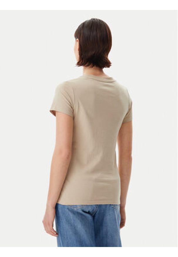 Calvin Klein Jeans T-Shirt Logo J20J225540 Beżowy Regular Fit. Kolor: beżowy. Materiał: bawełna