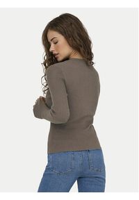 only - ONLY Sweter Louisa 15344579 Brązowy Slim Fit. Kolor: brązowy. Materiał: syntetyk #5