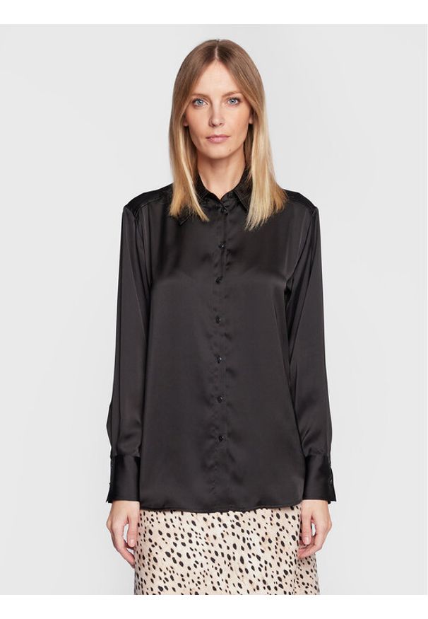 Gina Tricot Koszula Chris 17735 Czarny Relaxed Fit. Kolor: czarny. Materiał: syntetyk