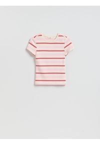 Reserved - T-shirt w paski - wielobarwny. Materiał: dzianina, bawełna. Wzór: paski #1