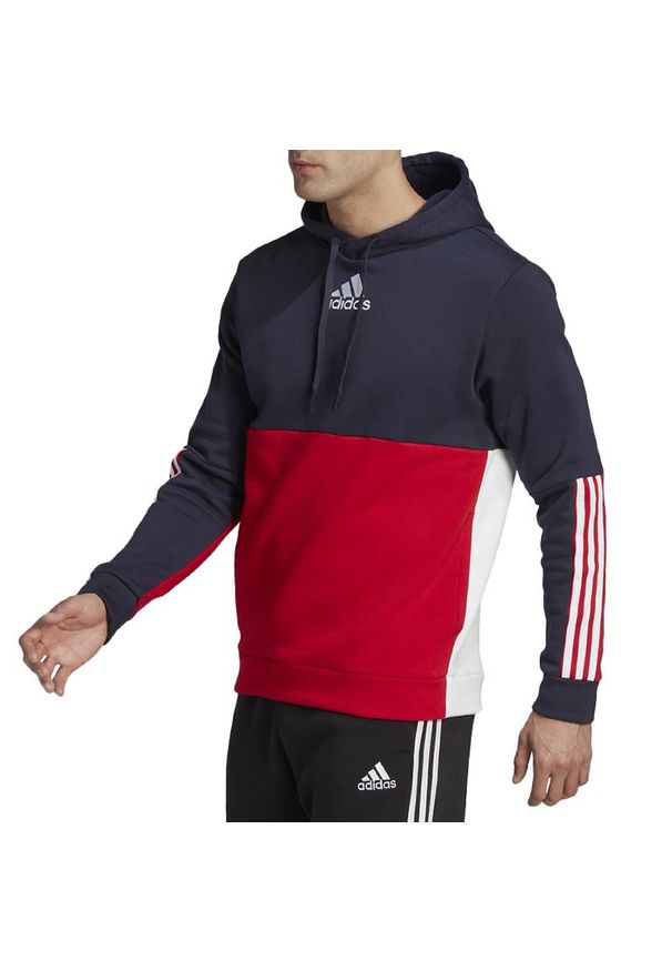 Adidas - Bluza adidas Essentials Colorblock Fleece Hoodie HL1983 - multikolor. Typ kołnierza: kaptur. Kolor: wielokolorowy. Materiał: bawełna, poliester. Wzór: aplikacja. Styl: klasyczny