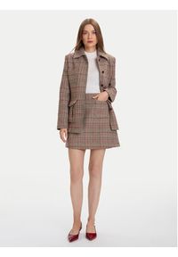 TOMMY HILFIGER - Tommy Hilfiger Spódnica mini Seasonal WW0WW48265 Beżowy Regular Fit. Kolor: beżowy. Materiał: bawełna