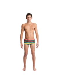 FUNKITA - Kąpielówki chłopięce spodenki kąpielowe Funky Trunks Striped Man. Kolor: czerwony, zielony, wielokolorowy