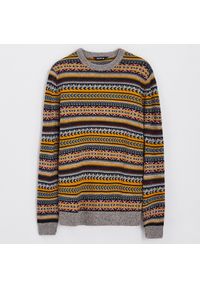 Cropp - Wzorzysty sweter z wełną - Jasny szary. Kolor: szary. Materiał: wełna #1