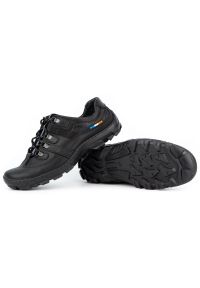Olivier Skórzane buty trekkingowe męskie 213GT czarne. Okazja: na spacer, na co dzień. Kolor: czarny. Materiał: skóra. Sport: turystyka piesza #8