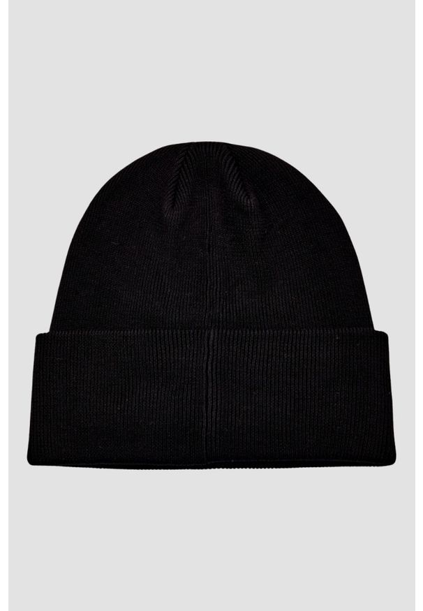 Karl Lagerfeld - KARL LAGERFELD Czapka zimowa z haftem. Kolor: czarny. Materiał: dzianina, wełna. Wzór: haft. Sezon: zima. Styl: elegancki, klasyczny
