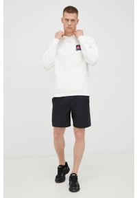 Quiksilver bluza bawełniana x Stranger Things męska kolor biały z kapturem z nadrukiem. Typ kołnierza: kaptur. Kolor: biały. Materiał: bawełna. Wzór: nadruk #3