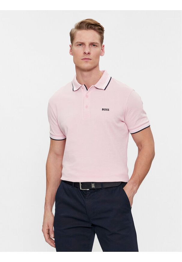 BOSS - Boss Polo Paddy 50469055 Różowy Regular Fit. Typ kołnierza: polo. Kolor: różowy. Materiał: bawełna